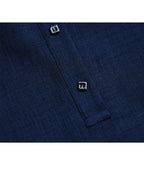 Ink Blue Mock Neck Pullover Blouse Suitpure
