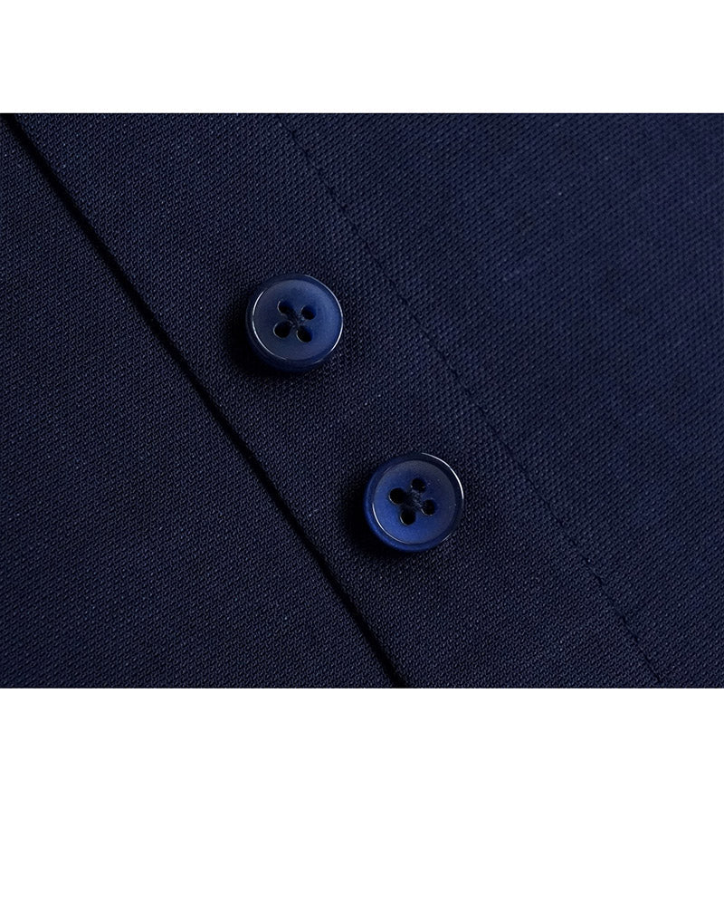 Mandarin Collar Shirt in Deep Blue with Sparkle Suitpure
