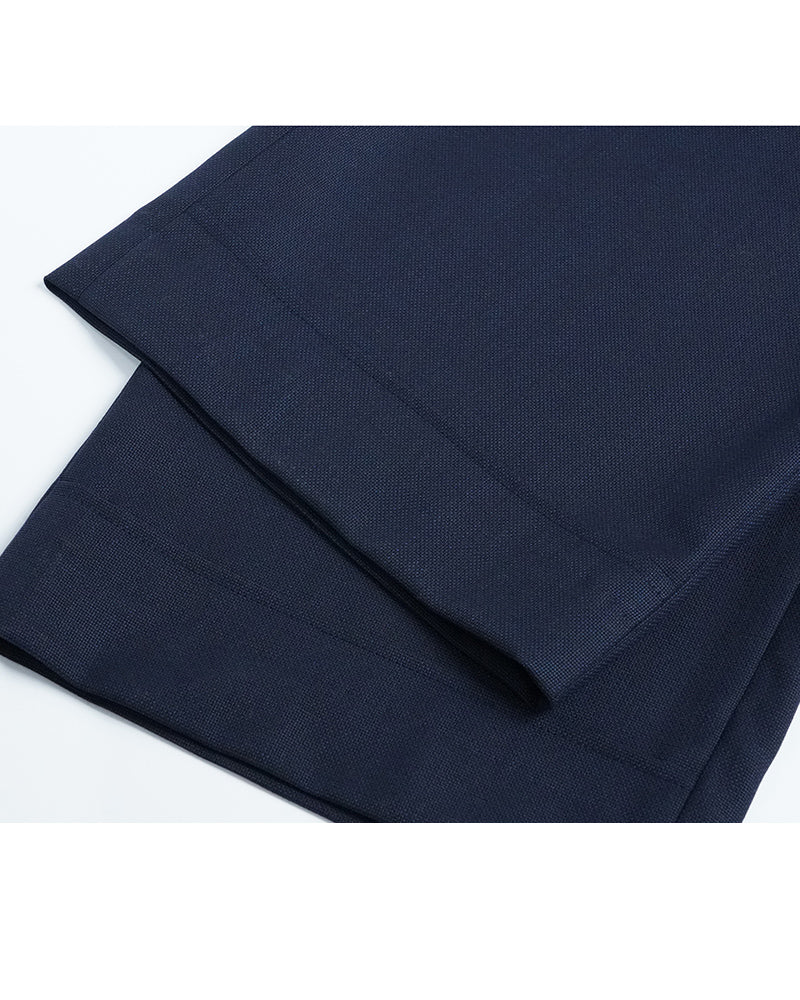 Cropped Straight Pants with Woven Texture Suitpure