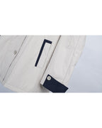 Khaki Color-Block Lightweight Quilted Jacket Suitpure