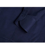 Mandarin Collar Shirt in Deep Blue with Sparkle Suitpure