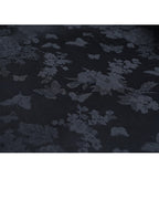 Black Cutout Jacquard Blouse  Minimalist Style