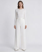 Acetate Cotton Long Straight Trousers with Belt Loops Suitpure