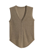 V-Neck Knit Vest for Layering