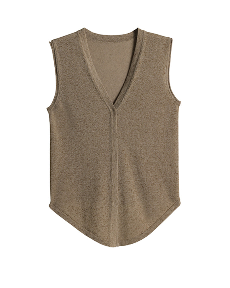 V-Neck Knit Vest for Layering