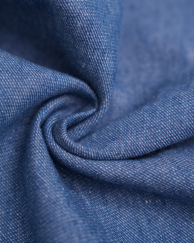 Breathable Linen Chambray High Waist Wide Leg Pants