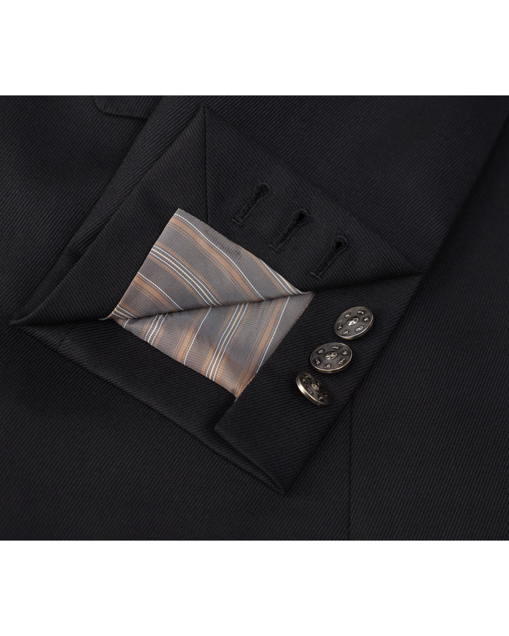 Black 100% Wool Cavalry Twill Double Breasted Blazer | 100% Wool