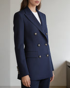 Classic Twill Double-Breasted Blazer Suitpure
