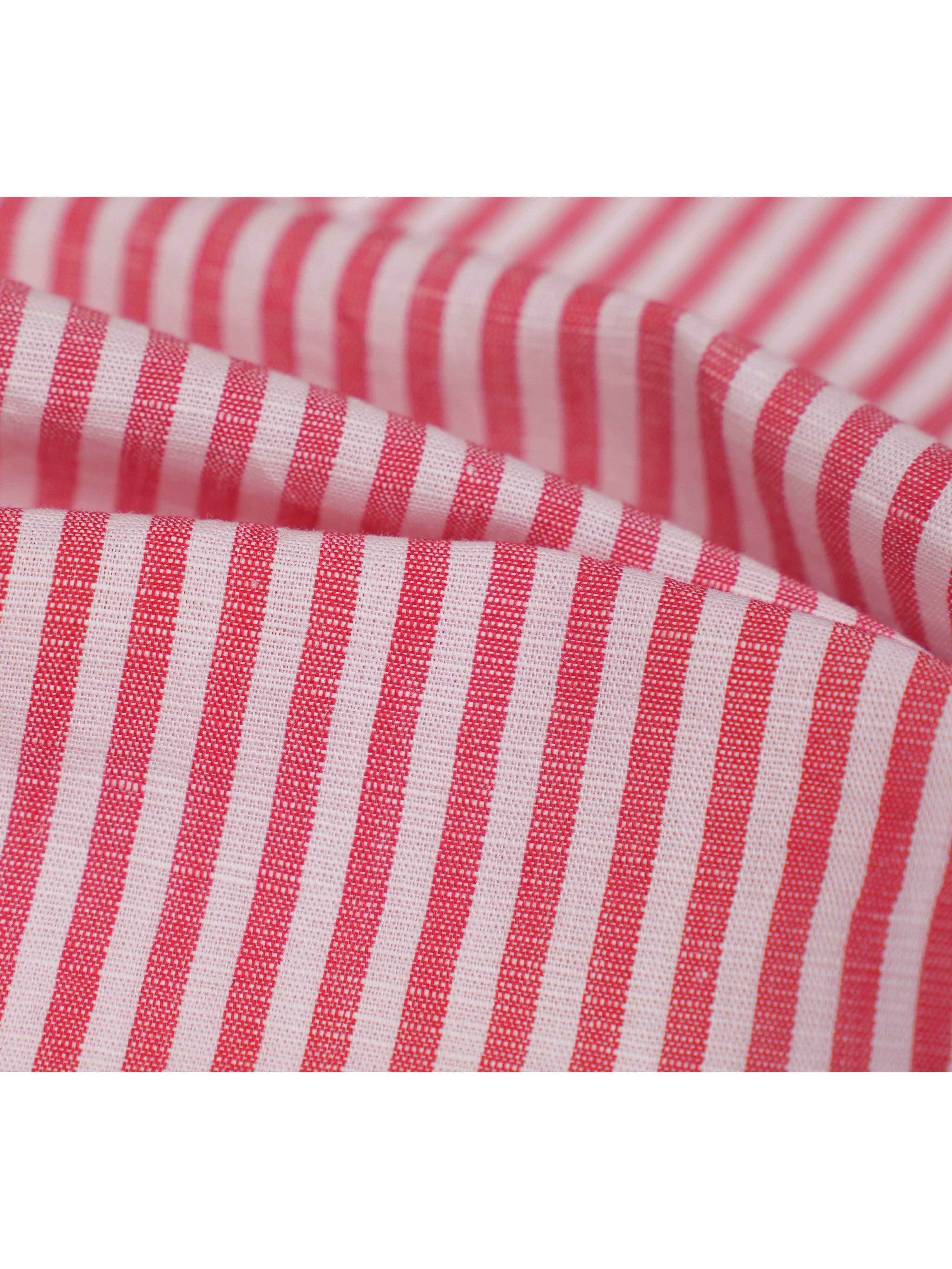 Red Linen Cotton French Collar Blouse Suitpure