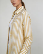 Yellow Stripe Linen Shirt Suitpure