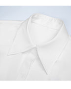 Plain White Flowing Waist-Cinching Blouse | Seamless Drape Suitpure