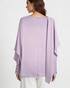 Off-Shoulder Asymmetrical Cape Blouse | Romantic Flowing Suitpure