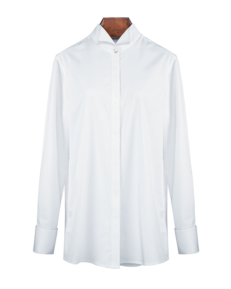 Wing Collar Blouse with French Cuffs Suitpure