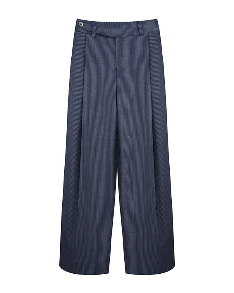 Pinstripe Pleated Trousers Suitpure