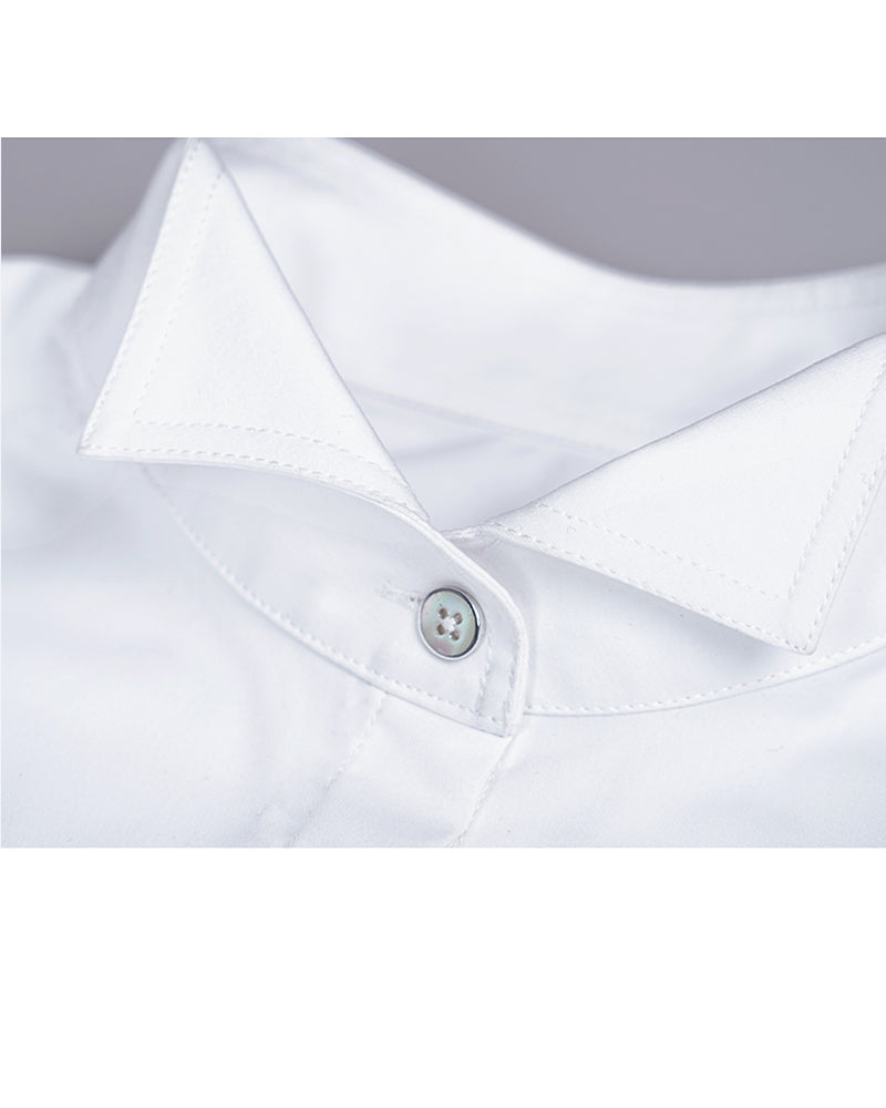 Wing Collar Blouse with French Cuffs Suitpure