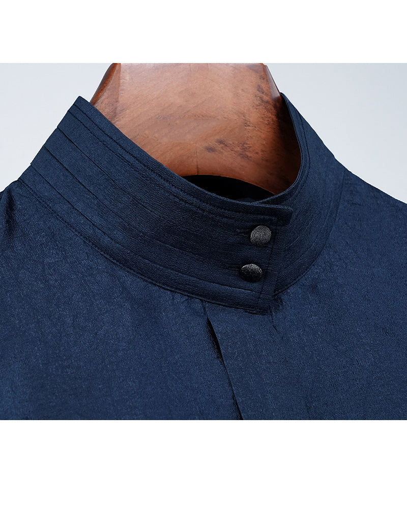 Pleated Cooling Blouse in Deep Sea Blue Suitpure