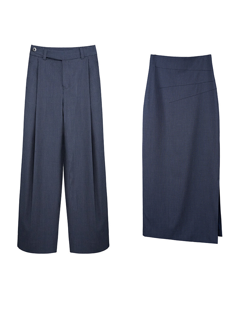 Pinstripe Pleated Trousers Suitpure