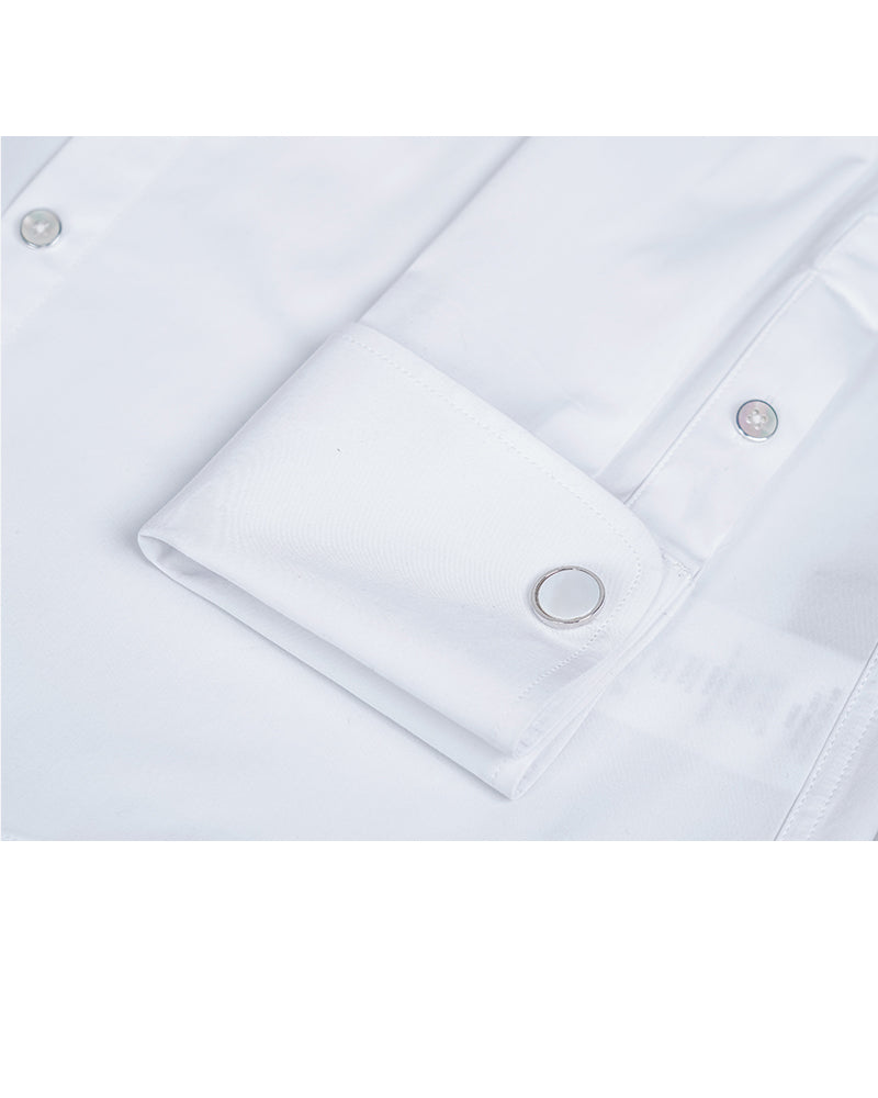 Wing Collar Blouse with French Cuffs Suitpure