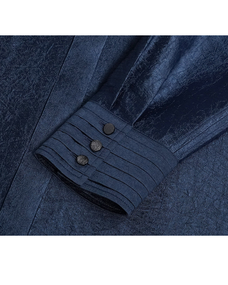 Pleated Cooling Blouse in Deep Sea Blue Suitpure