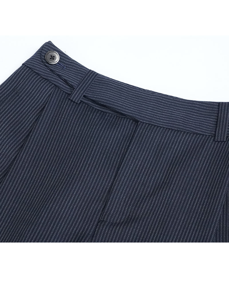 Pinstripe Pleated Trousers Suitpure
