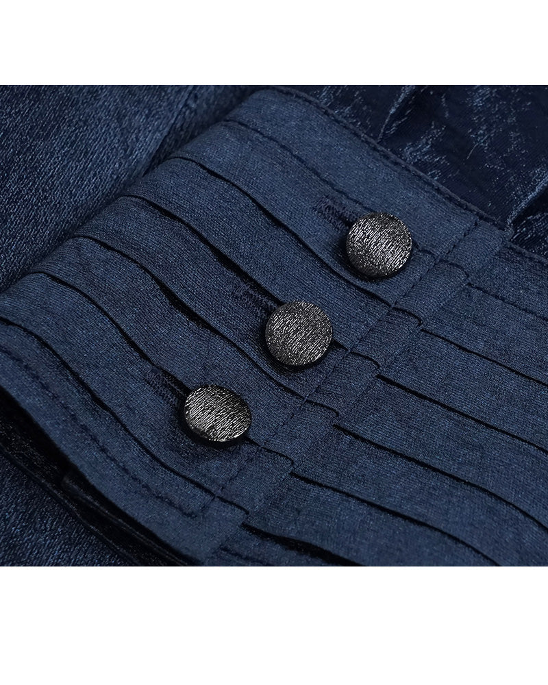 Pleated Cooling Blouse in Deep Sea Blue Suitpure