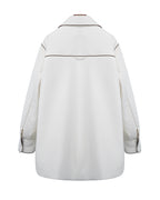 Color-Block Alpaca Jacket with Pointed Collar Suitpure