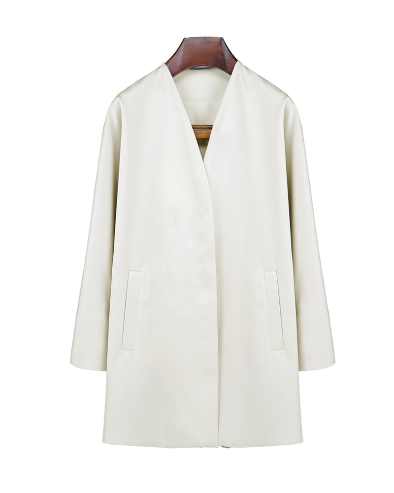 Khaki Cocoon Coat with Raglan Sleeves Suitpure