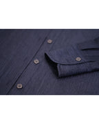 Navy Blouse with Self-Tie Ribbon Detail