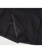 Black 100% Wool Cavalry Twill Double Breasted Blazer | 100% Wool