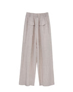 Relaxed Fit Linen Stripe Vest & Wide-Leg Pants Set Suitpure