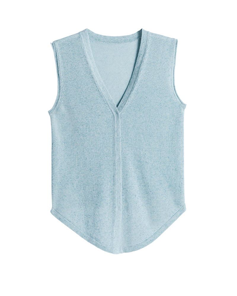 V-Neck Knit Vest for Layering