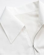 Cotton Sateen Minimalist Shirt Dress Suitpure