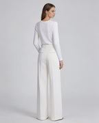 Acetate Cotton Long Straight Trousers with Belt Loops Suitpure