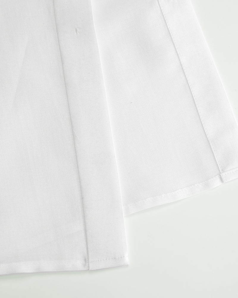 Elegant Bow Neck Tie White Loose Fit Chiffon Blouse Suitpure