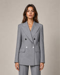 Premium Grey Shadow Stripe Blazer Suitpure