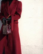 Peak Lapel Belted Coat in Deep Burgundy Suitpure