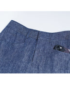 Japanese Linen Denim Wide-Leg Trousers | Yarn-Dyed Suitpure