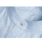 Pale Blue Jacquard Raglan Sleeve Oversized Shirt Suitpure