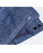 Japanese Linen Denim Wide-Leg Trousers | Yarn-Dyed Suitpure