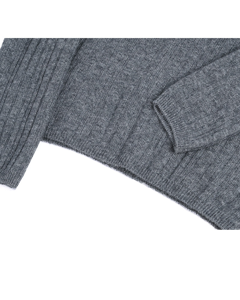 V-Neck Cashmere Sweater in Grey