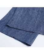 Japanese Linen Denim Wide-Leg Trousers | Yarn-Dyed Suitpure