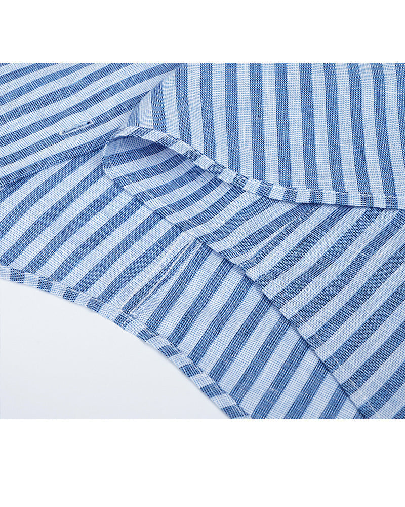 Striped Linen-Cotton Shirt | Relaxed Nautical Style Suitpure