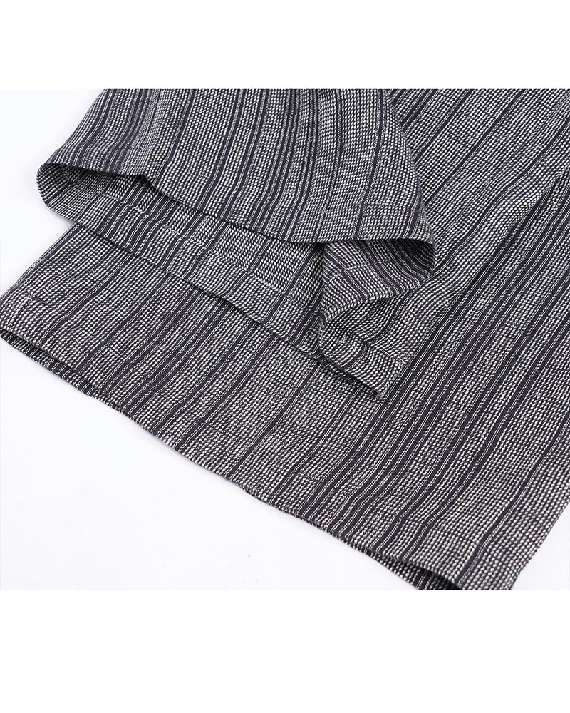 Linen Stripe Top with Fluid Trousers