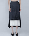 Black Acetate Paneled Midi Skirt
