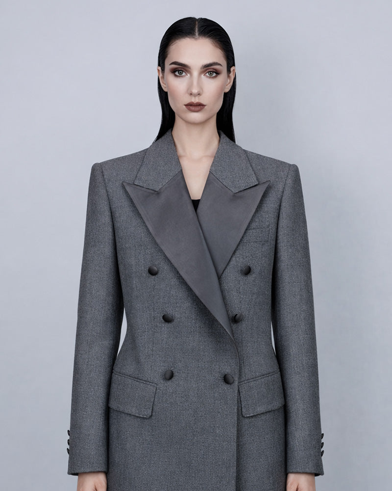 Black Grey Houndstooth Blazer | Relaxed Fit