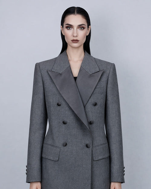 Black Grey Houndstooth Blazer | Relaxed Fit Suitpure