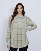 Breathable Green Check Casual Shirt
