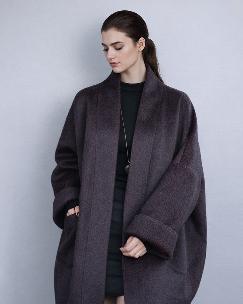 Burgundy Oversized Coat | Relaxed Silhouette