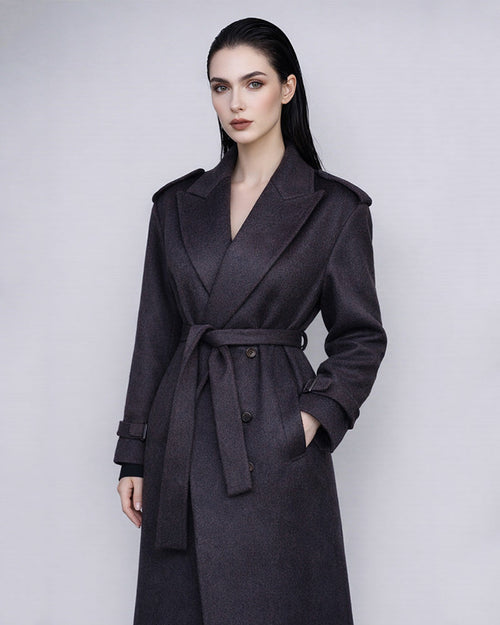 Burgundy Wool Coat | Relaxed Silhouette Suitpure