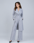 Lightweight Unlined Long Ink Stripe Trench Coat Suitpure